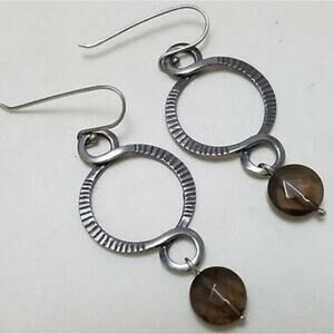 Silpada Sterling Silver‎ Faceted Brown Smoky Quartz Dangle Earrings Retir…
